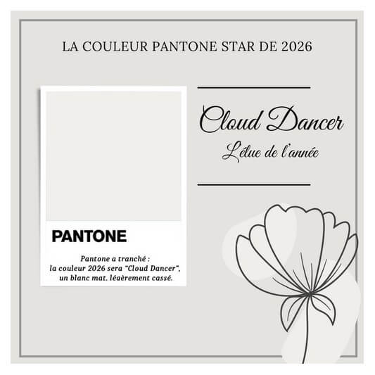 Mariage 2026 - Couleur de l'année - Cloud Dancer